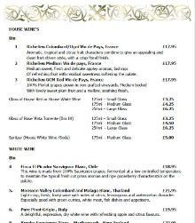 Supattra Wine List